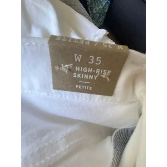 Madewell High Rise Skinny Crop Jeans White Button Front Womens 35 P New I105 - Picture 4 of 6